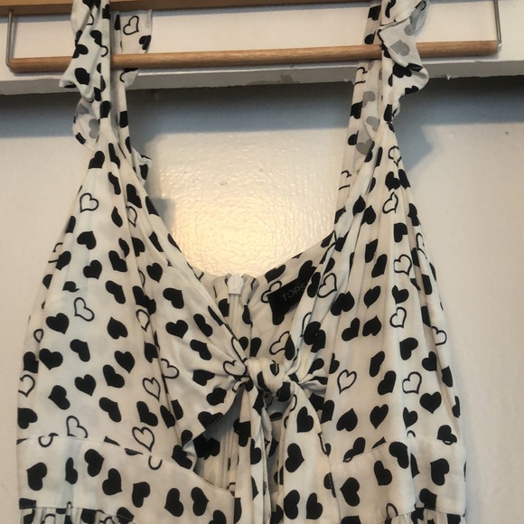 TOPSHOP Petite size 4 heart print maxi dress - Picture 5 of 9